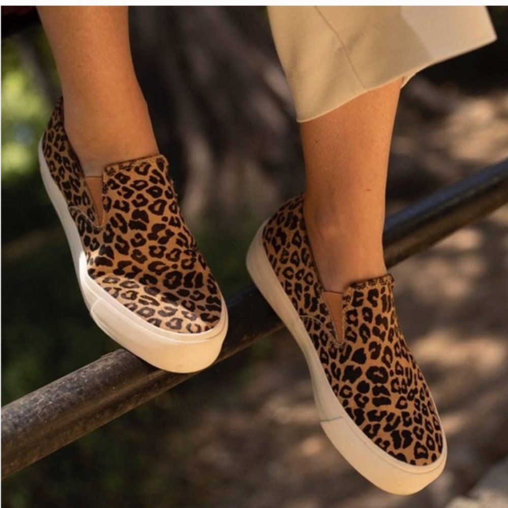 SEAVEES Haircalf Platform Slip On Sneakers Shoes Size 6.5